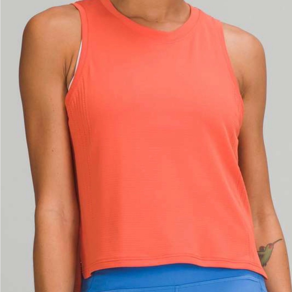 Lululemon Train to Be Tank Top Warm Coral Women Sz 8